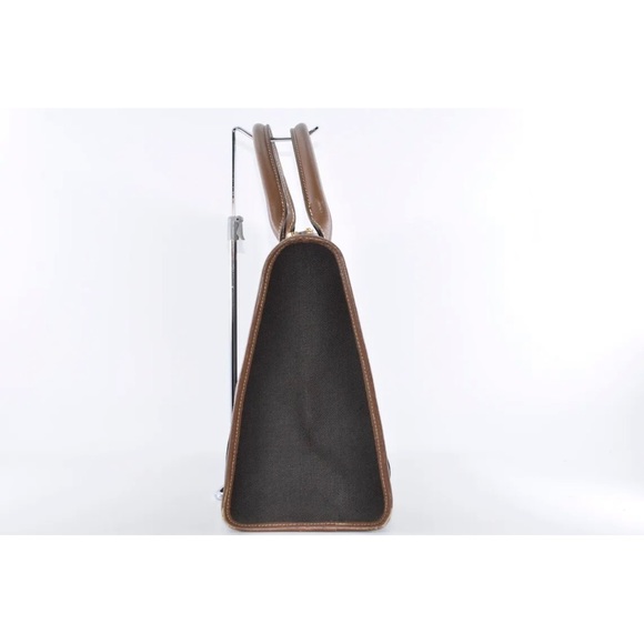 dunhill Boston Bag Leather Brown Gold Auth nice business bag fits laptop/ iPad - Picture 5 of 16